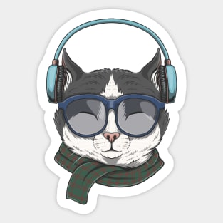 Cat Wearing Sunglasses Sticker